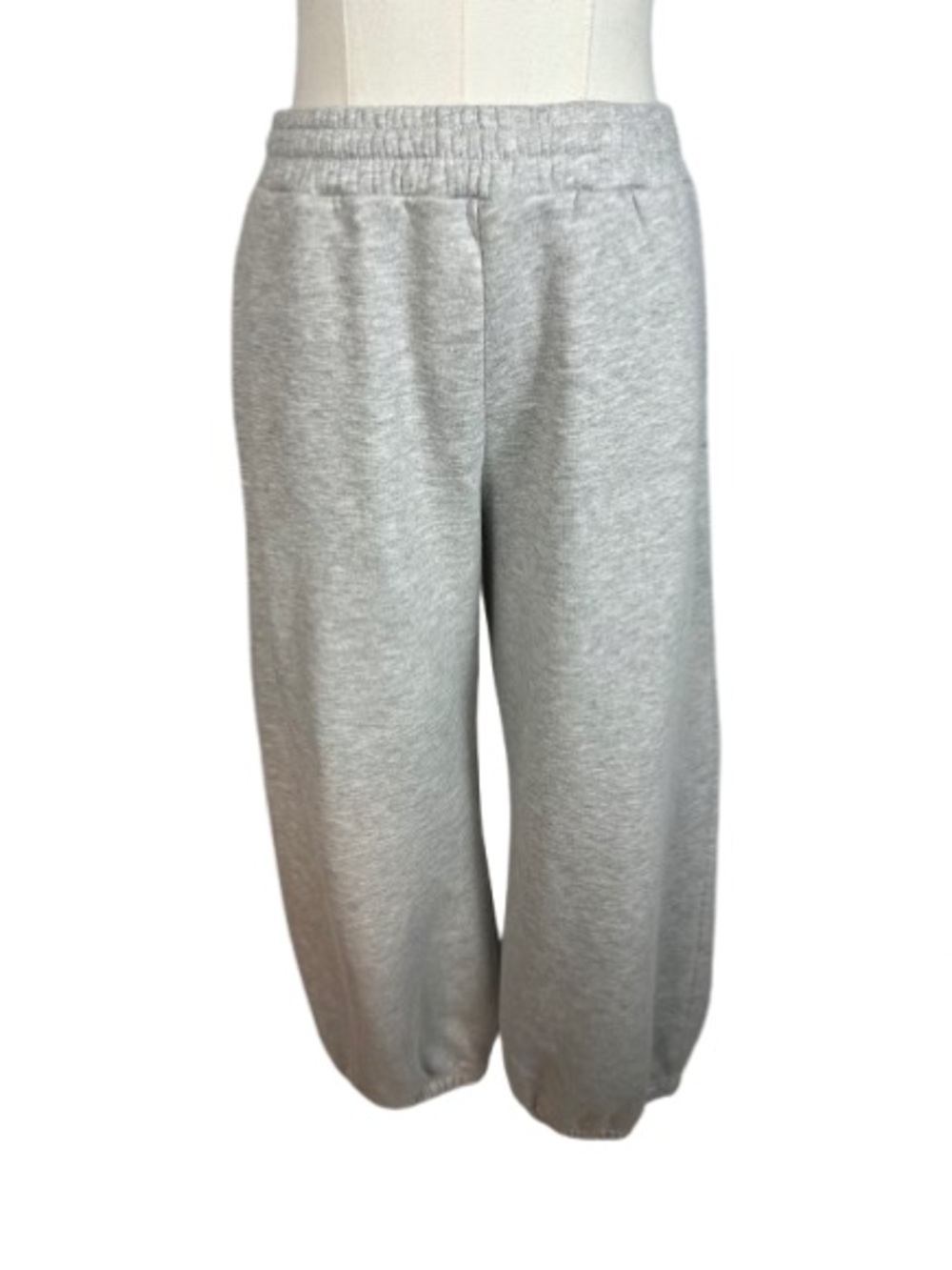 Bershka Light Gray Elastic Waist Track Pants